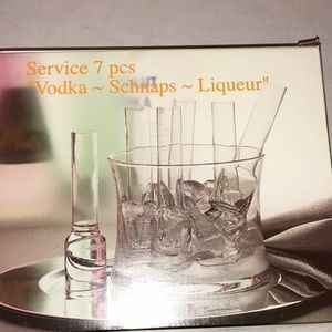 Seven piece liqueur service NIB